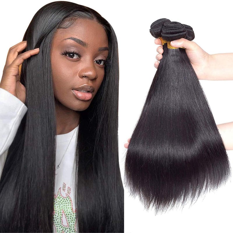 ROYAL IMPRESSION 12A Straight Bundles Human Hair 18" 18" 18" 300g Brazilian Remy Straight Hair 3 Bundles 100% Unprocessed Raw Virgin Brazilian Human Hair Weave Natural Color - Image 1